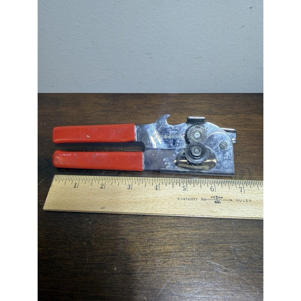 VTG Heavy Duty Swing-A-Way Swing Away Can Bottle Opener Red Grip Handle USA 7” - Picture 8 of 8